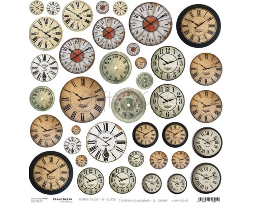 Лист для вырезания "Clocks" 30,5 х 30,5 см., Craft O'Clock