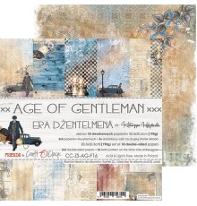 Набор бумаги "Age of Gentleman" 20,3 х 20,3 см., 5 листов, 1/3 набора, Craft O'Clock