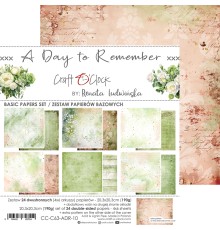 Набор фоновой бумаги "A Day to Remember" 20,3*20,3 см., 6 листов, 1/4 набора, Craft O'Clock
