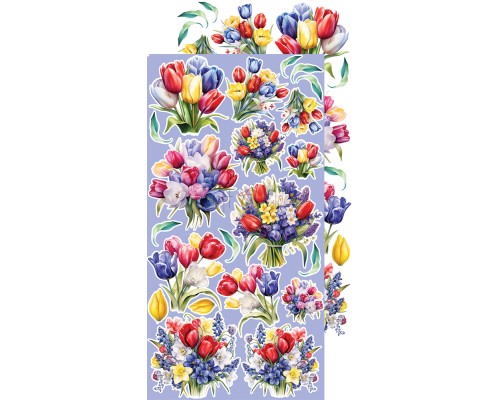 Набор для вырезания "Tulip Love" 15,5*30,5 см, 1/2 набора, 9 листов, Craft O'Clock