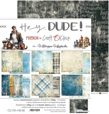 Набор бумаги "Hey, Dude!" 30,5*30,5 см., 6 листов, Craft O'Clock