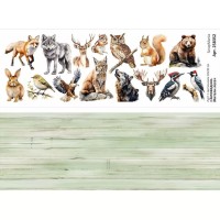 Лист с картинками 10*30 см "Заповедник. Жители леса", ScrapMania