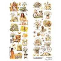 Лист с картинками 10*30 см "Ромашковый чай", ScrapMania