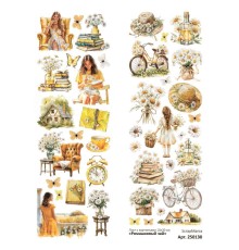Лист с картинками 10*30 см "Ромашковый чай", ScrapMania
