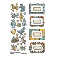 Лист с картинками 10*30 см "Кибердети в стране будущего. Игрушки", ScrapMania