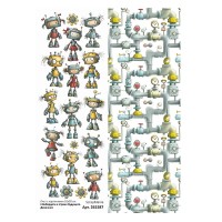 Лист с картинками 10*30 см "Кибердети в стране будущего. Девочки", ScrapMania