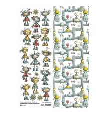 Лист с картинками 10*30 см "Кибердети в стране будущего. Девочки", ScrapMania