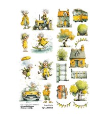 Лист с картинками 10*30 см "СуперБабушка. Жизнь в кайф", ScrapMania
