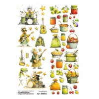 Лист с картинками 10*30 см "СуперБабушка. С музыкой по жизни", ScrapMania