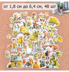 Набор высечек из бумаги "СуперБабушка", 48 шт., ScrapMania