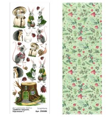 Лист с картинками 10х30 см "Грибное лукошко. Персонажи 1" (ScrapMania)