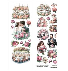 Лист с картинками 10х30 см "Свадебные пионы" (ScrapMania)