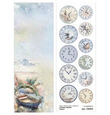 Лист с картинками 10х30 см "Тихая гавань. Часы" (ScrapMania)