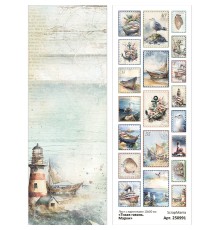 Лист с картинками 10х30 см "Тихая гавань. Марки" (ScrapMania)