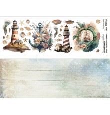 Лист с картинками 10х30 см "Тихая гавань. Морское настроение" (ScrapMania)