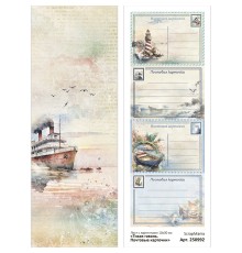 Лист с картинками 10х30 см "Тихая гавань. Почтовые карточки" (ScrapMania)