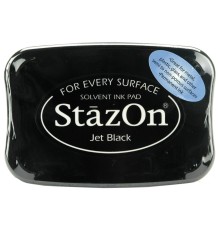 Штемпельная подушка "Stazon Jet Black" - черный, Tsukineko
