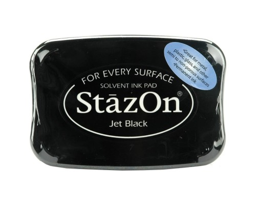 Штемпельная подушка "Stazon Jet Black" - черный, Tsukineko