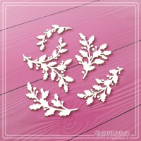 Набор чипборда "Веточки остролиста (падуба)", 5 эл., СкрапМагия