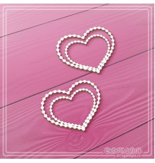 Набор чипборда "Сердечки из бусинок", 2 эл., СкрапМагия
