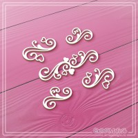 Набор чипборда "Завитки с сердечками", 5 эл., СкрапМагия