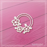 Чипборд "Круглая рамка с цветами", СкрапМагия