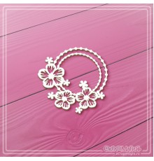 Чипборд "Круглая рамка с цветами", СкрапМагия