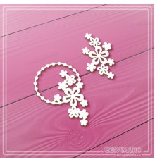 Набор чипборда "Круглая рамка с цветами", 2 эл., СкрапМагия