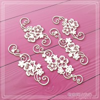 Набор чипборда "Завитки с цветами", 5 эл., СкрапМагия