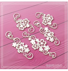 Набор чипборда "Завитки с цветами", 5 эл., СкрапМагия