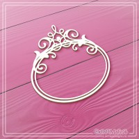 Чипборд "Овальная рамка с завитками", СкрапМагия
