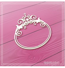 Чипборд "Овальная рамка с завитками", СкрапМагия