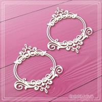 Набор чипборда "Овальные рамки с завитками", 2 эл., СкрапМагия