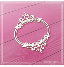 Чипборд "Овальная рамка с завитками", СкрапМагия