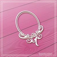 Чипборд "Овальная рамка с завитками", СкрапМагия