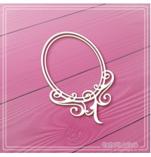 Чипборд "Овальная рамка с завитками", СкрапМагия