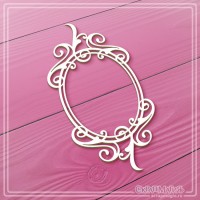 Чипборд "Овальная рамка с завитками", СкрапМагия