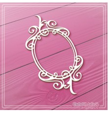 Чипборд "Овальная рамка с завитками", СкрапМагия