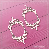 Набор чипборда "Овальные рамки с завитками", 2 эл., СкрапМагия