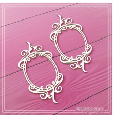 Набор чипборда "Овальные рамки с завитками", 2 эл., СкрапМагия