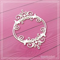 Чипборд "Овальная рамка с завитками", СкрапМагия