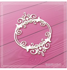 Чипборд "Овальная рамка с завитками", СкрапМагия