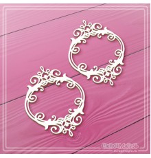 Набор чипборда "Овальные рамки с завитками", 2 эл., СкрапМагия