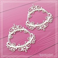 Набор чипборда "Овальные рамки с завитками", 2 эл., СкрапМагия