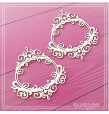 Набор чипборда "Овальные рамки с завитками", 2 эл., СкрапМагия