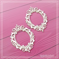 Набор чипборда "Овальные рамки с завитками", 2 эл., СкрапМагия