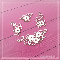 Набор чипборда "Цветы с завитками", 4 эл., СкрапМагия