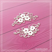 Набор чипборда "Цветы с завитками", 2 эл., СкрапМагия