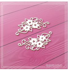 Набор чипборда "Цветы с завитками", 2 эл., СкрапМагия