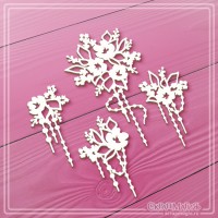 Набор чипборда "Цветы с подвесками", 4 эл., СкрапМагия